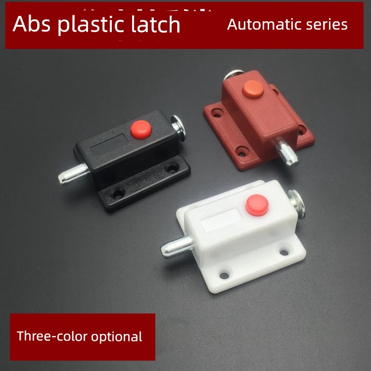 Plastic Automatic Button Latch Spring Latch Stainless Steel Pin Lock Wooden Door Latch Door Latch