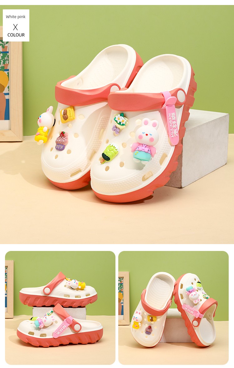 Mlskms-Vautid Girl Hole Shoes New Arrival Outdoor Non-Slip Kids Slippers Cherry Blossom Sandals Baby Girl Beach Shoes — 15