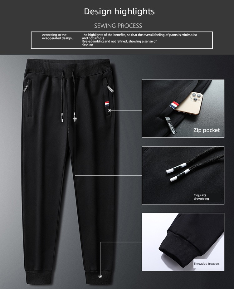 Increase fertilizer Lamb cashmere motion Autumn and winter Casual pants