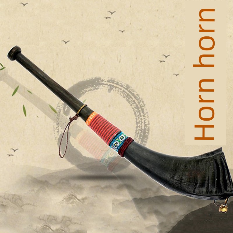 Black Buffalo Horn, Horn Instrument, Ancient Taoist Performance Instrument, Props, Long Trumpet, Big Horn, Blowing Sound