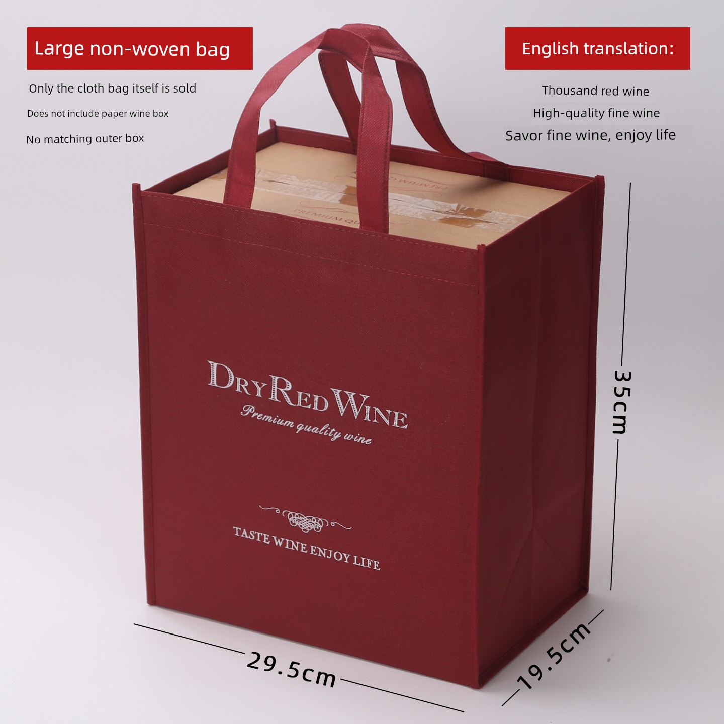 Woven Handbag Red Wine Handbag Neutral Red Wine Packaging Handbag Red Wine Bag In Stock