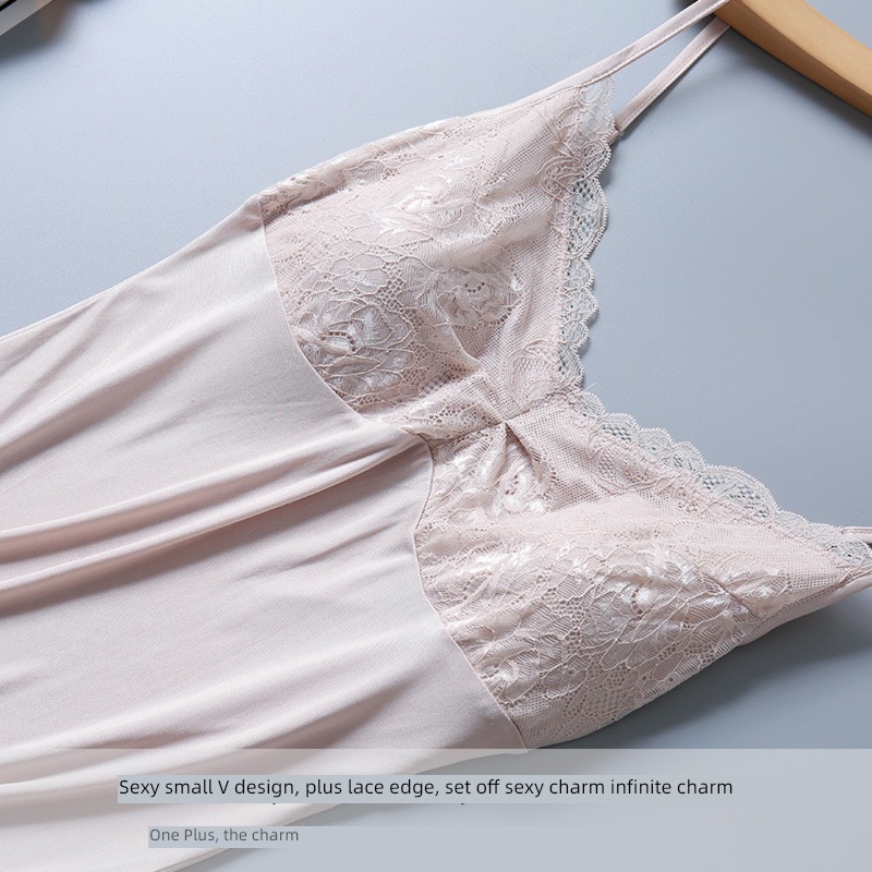 Spring and summer real silk With breast pads camisole longuette   lesbian  Medium and long term Vest skirt   mulberry silk Base skirt Nightdress