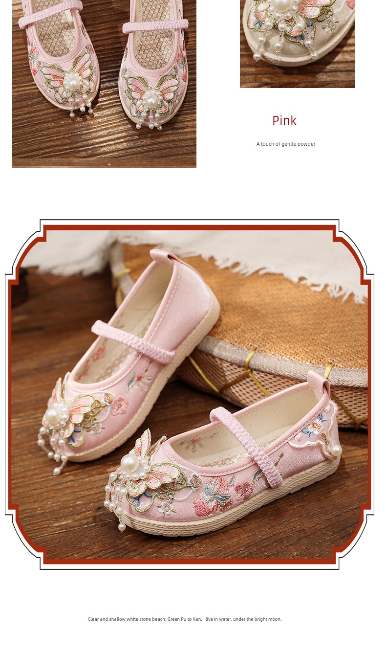 Girl Spring & Fall Antique Embroidery the Han-Style Clothing Shoes — 7