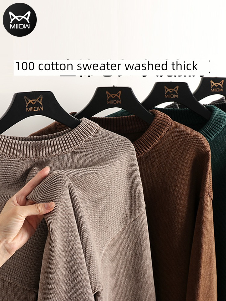 MiiOW  Cotton Round neck easy Versatile man sweater