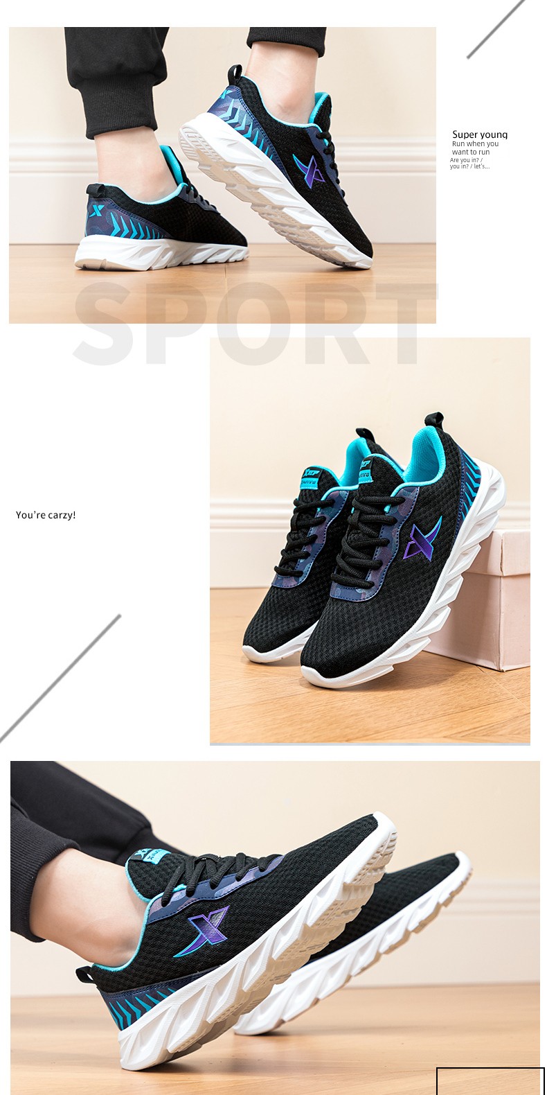 Tebu Black Autumn Mesh Breathable Kids Sneaker — 14