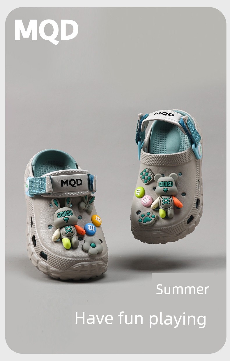 Mqd Kidsren's Clogs Summer New Style Velcro Sandals Boys' Sandals Home Non-Slip Soft-Soled Girls' Slippers — 1
