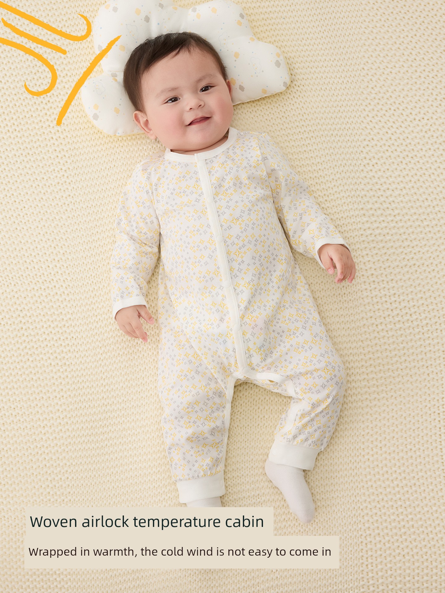 YEEHOO Infant Newborn Spring and Autumn Pure Cotton Jumpsuit