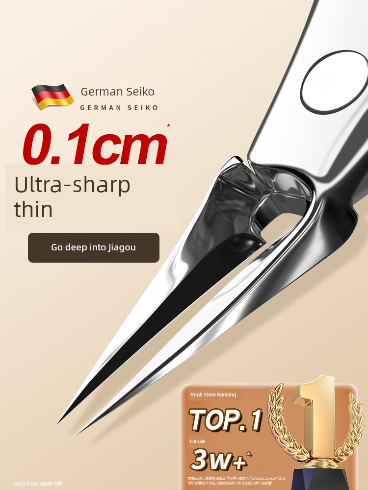 German Nail Groove Special Scissors Oblique Mouth Pointed Nail Dead Skin Scissors Nail to the Meat Long Bent Nose Plier Pedicure Inflammation