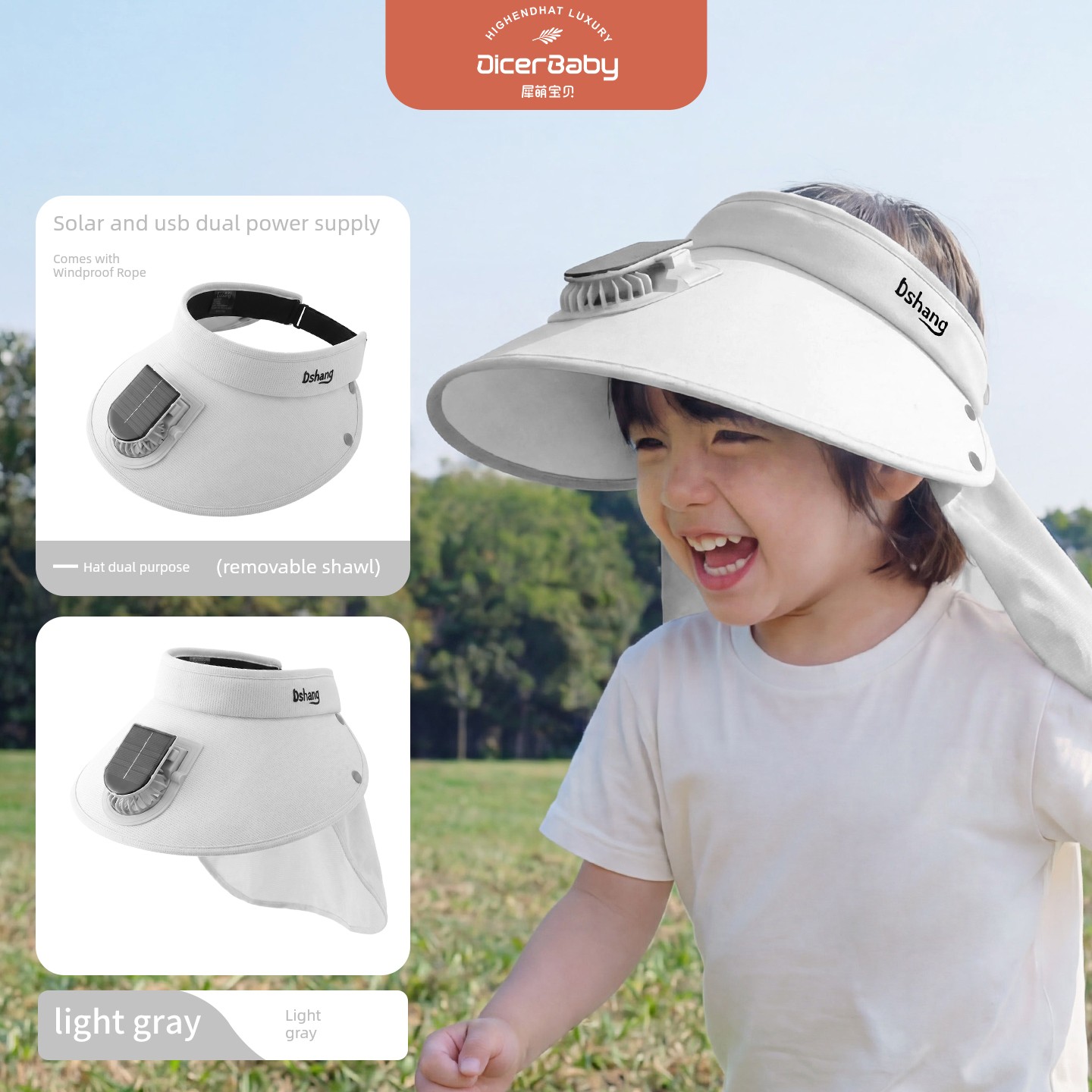 Children's Fan with Solar-Powered Sun Protection Hat, Summer Sunshade Hat for Boys and Girls, Baby Sun Hat, Sunshade Hat — 7