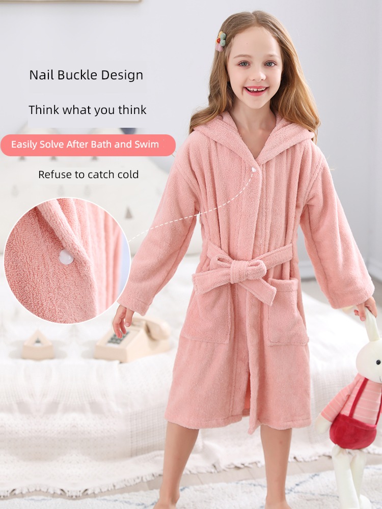 children pure cotton Towel material Swimming Cap baby Bathrobe