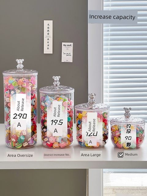 Mengli Storage Box Large Capacity Mini Figure Display Rack Sealed Candy Cane Ornament Store Rack Transparent Pang Bottle