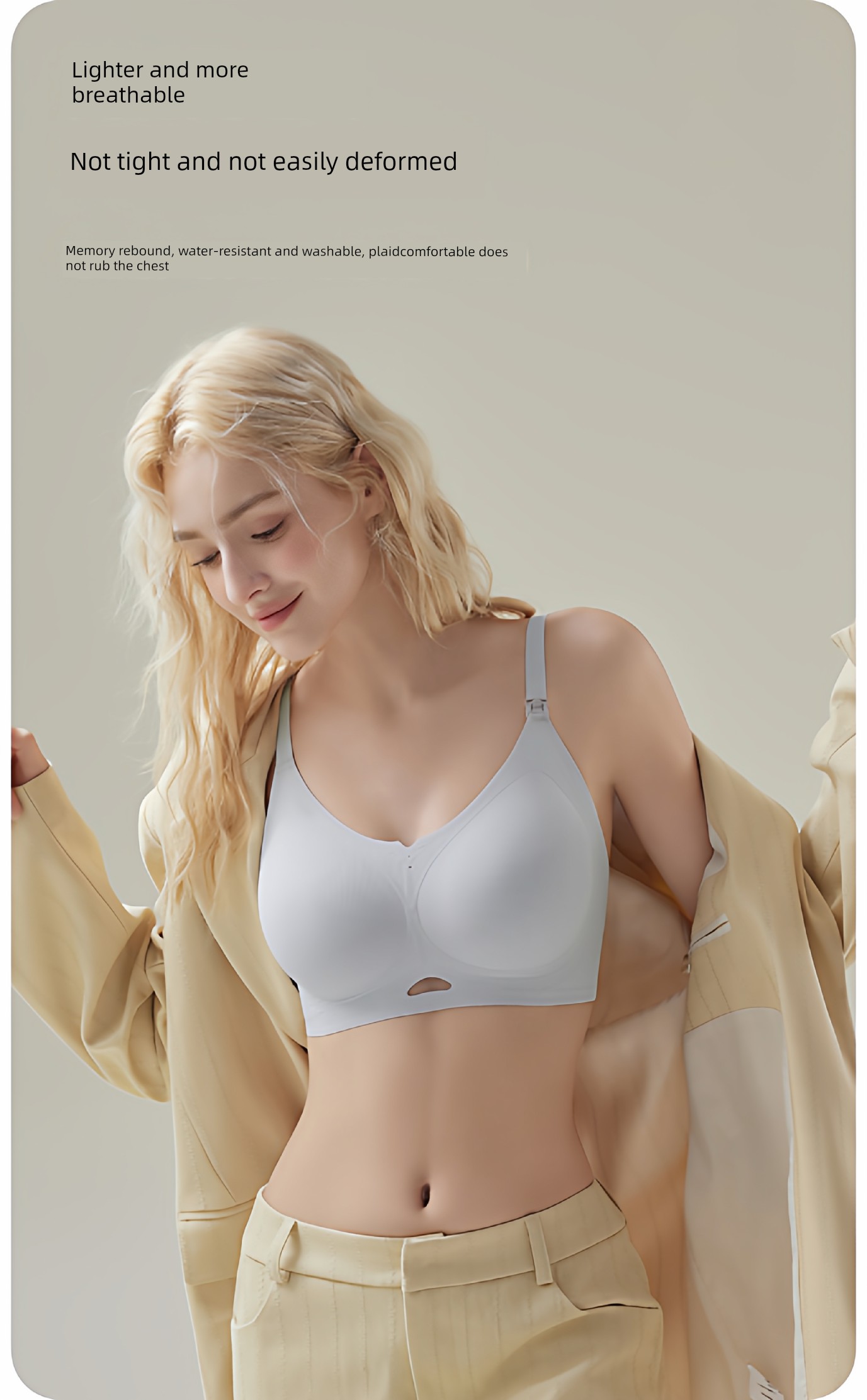 Koyobi Pregnancy and Nursing Bra, Postpartum Breastfeeding Special Bra, Seamless Gathered Anti-Sagging Large Size Antibacterial Bra — 11
