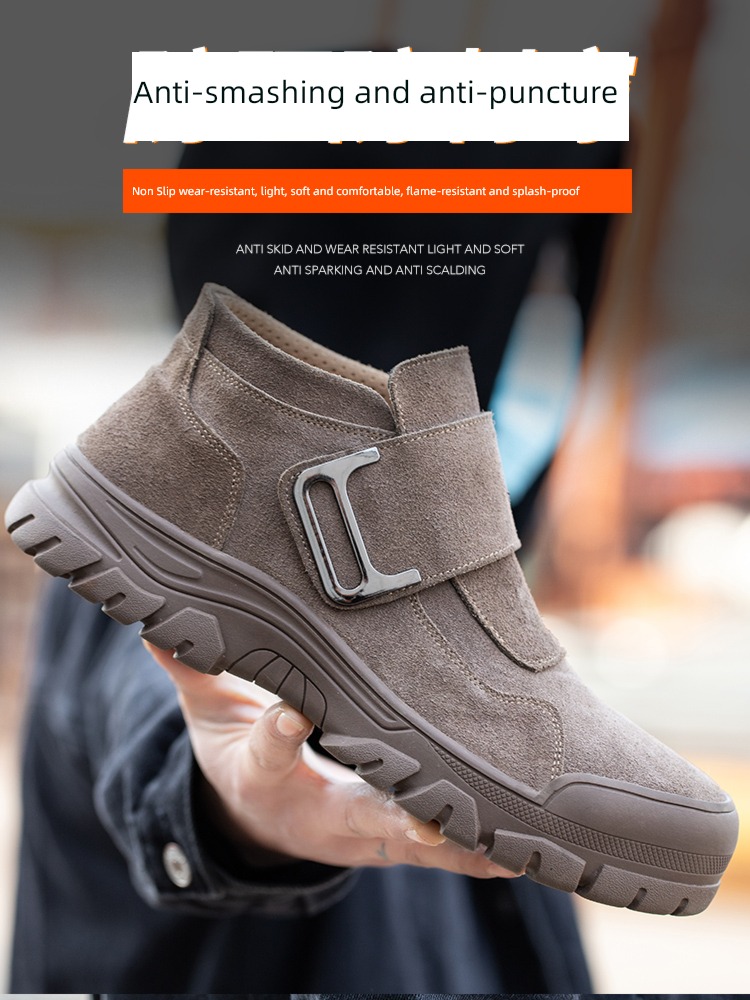 protective shoes man ventilation Four seasons Steel Baotou Anti smash and anti puncture Deodorization Safety shoes soft sole Electric welding Work shoes