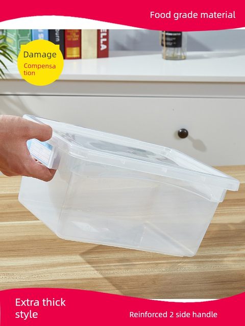 Large capacity food grade PP fresh-keeping box plastic with lid kitchen commercial transparent rectangular storage box large seal