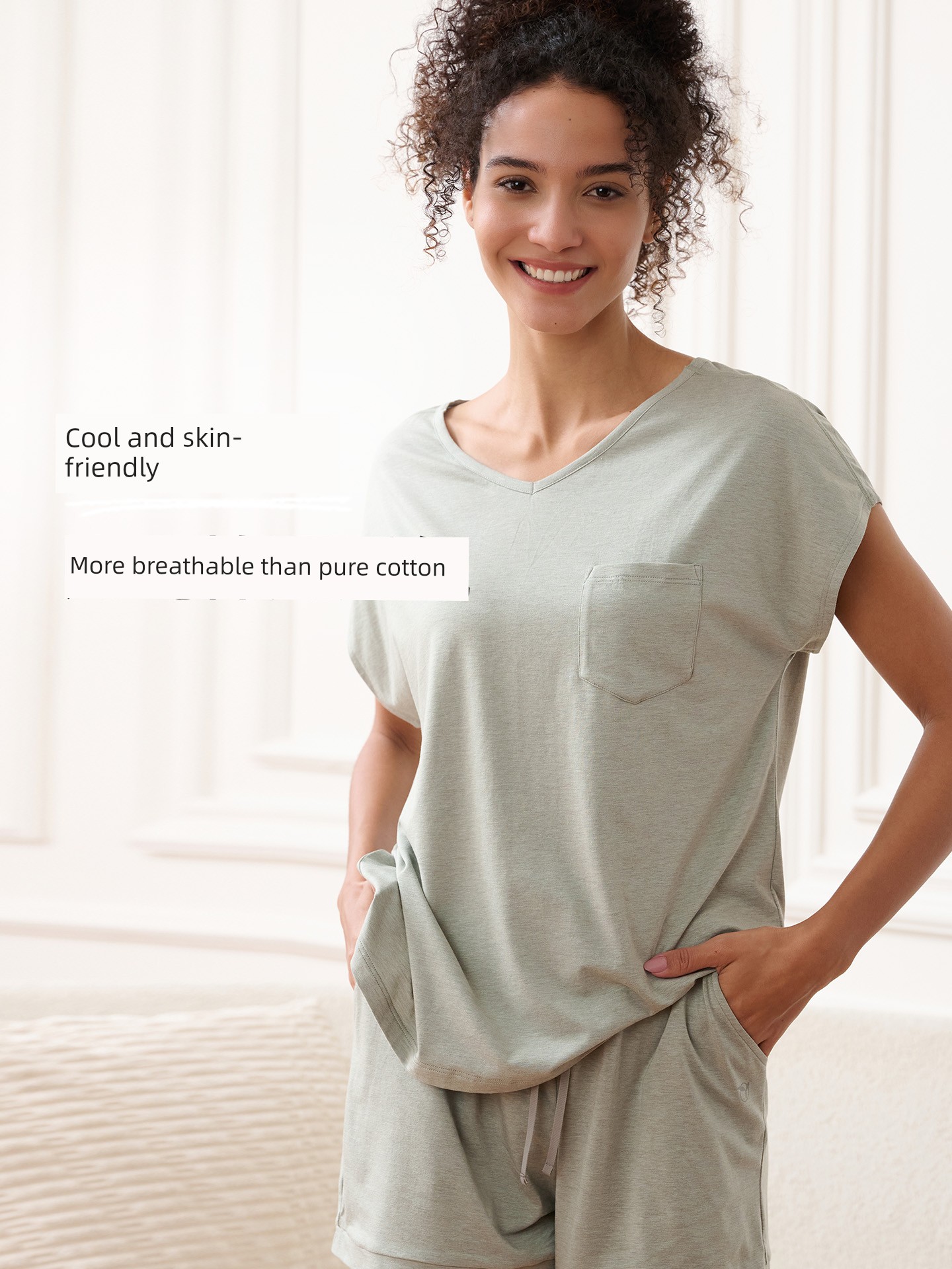Women's Shorts Camisole Bamboo Fiber Summer T-shirt
