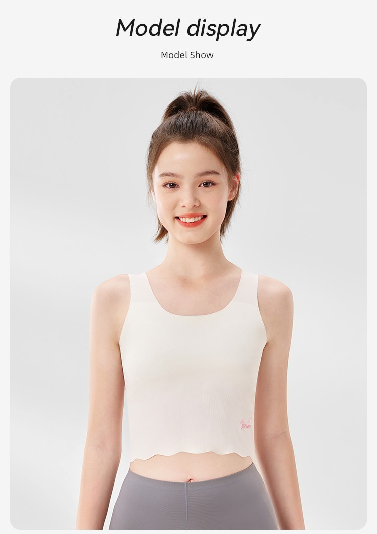 YEEHOO Children's Underwear Development Period Young Adult Bra Girl Wide Shoulder Strap Vest Primary School Students Breathable Tube Top Class A — 18