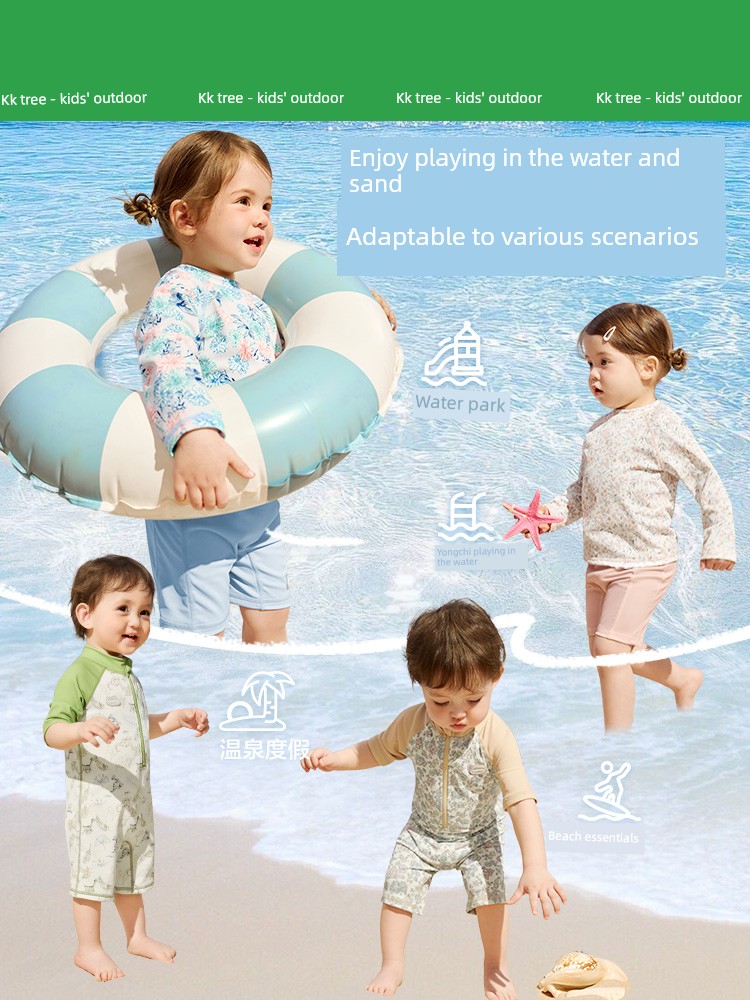 Kk Tree Children's Swimwear Boys Girls Sun Protection Baby Swimwear Toddler Two-Piece One-Piece Swimsuit Infant New Summer Model — 5