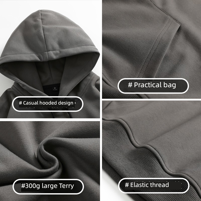 Solid color Male and female Autumn and winter leisure time Hooded Sweater