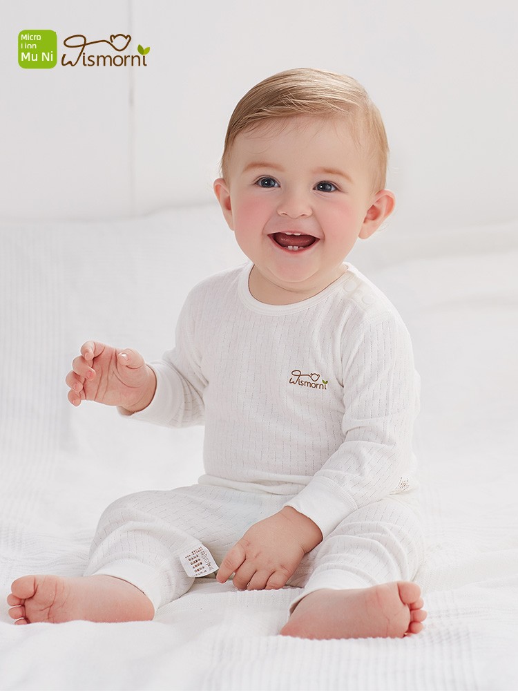 Baby Fall and Winter Pure Cotton Baby Two-piece Set Heattech Intimates