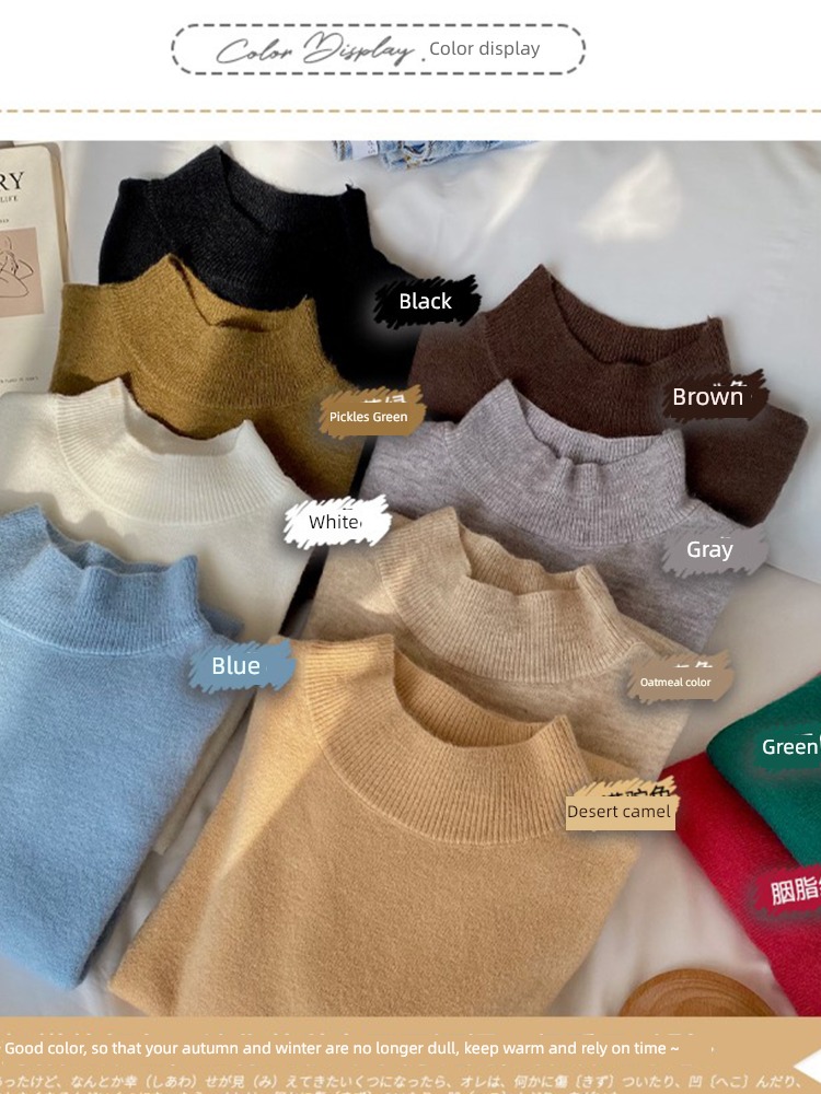 Half high collar Cashmere Autumn and winter Self-cultivation Versatile Undershirt