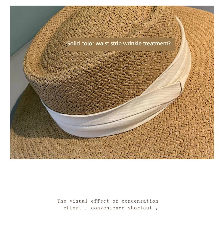 Internet celebrity French seaside female summer Flat edge sandy beach Straw hat