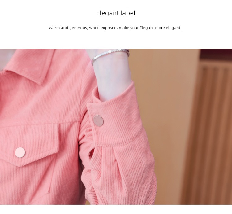 spring and autumn winter Foreign style corduroy ma'am short coat