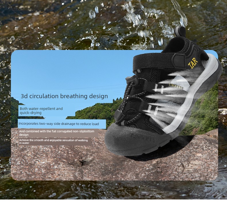 Tyrannis New Summer Sandals for Children, Outdoor Sports Shoes for Boys, Breathable Non-Slip Shoes for Girls, Water Shoes for Girls — 12
