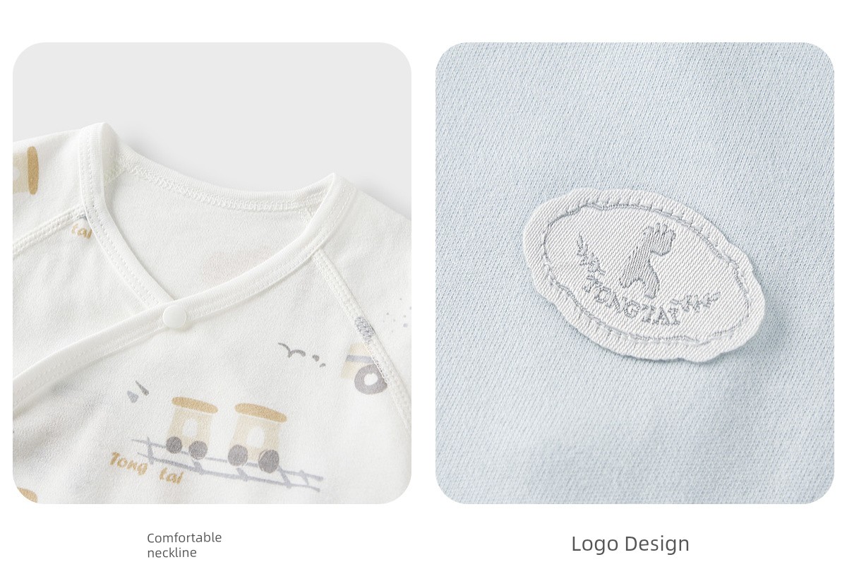 Tongtai Baby Half-Back Shirt, Spring and Autumn Pure Cotton Newborn Clothing, Monk-Style Outfit, Newborn Baby Belly-Protecting Top, Full-Month Outfit — 15