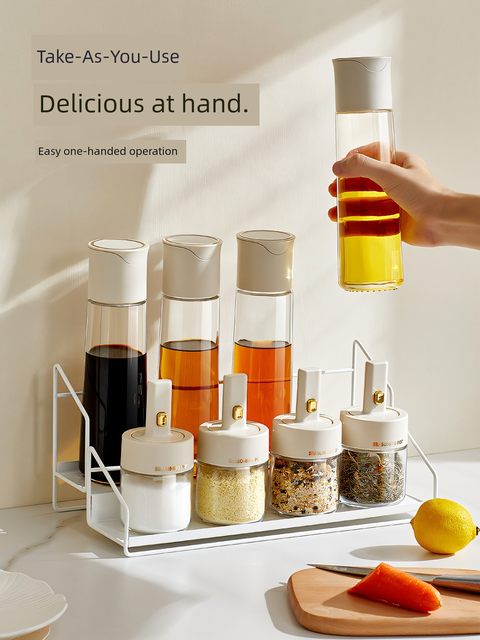 Japan Seasoning Can Kitchen Household Seasoning Box Combination Set Salt Cans Monsoon Storage Box Oil Pot