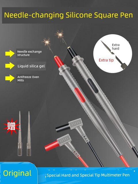 Zhikai multimeter pen exchangeable needles Extra hard tip thin watch pen pointer silicone wire measuring pen voltage flow