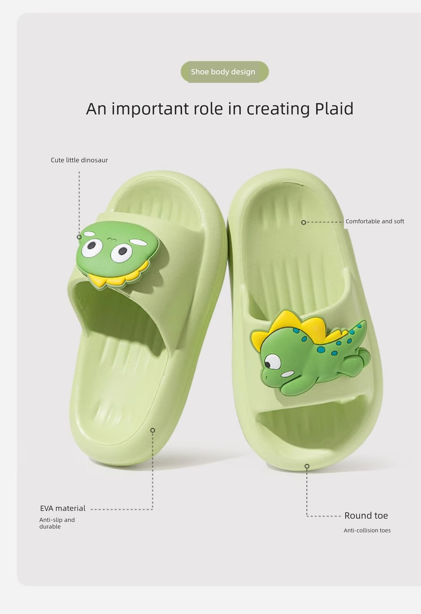 Rushan Dinosaur Children's Slippers for Babies, Indoor Home Use for Boys and Girls, Summer Bath Non-Slip Eva Outdoor Sandals — 4