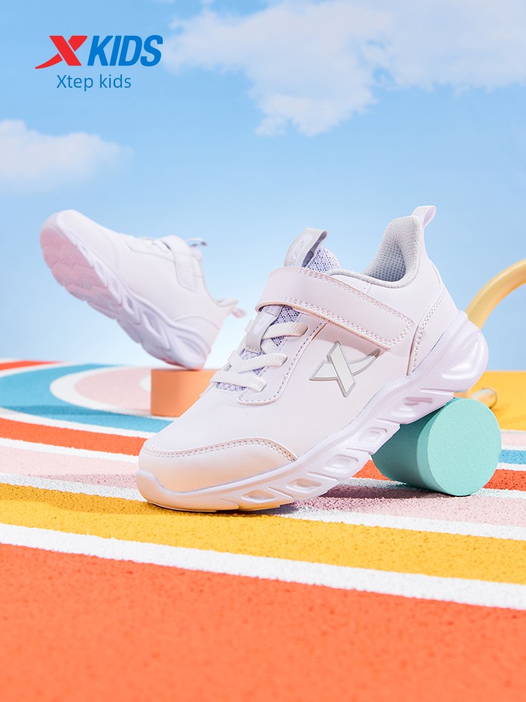 Cloud Running | Xtep Kids 2026 Autumn New Girls' Mesh Running Shoes Children's Boys' White Sneakers Sports Shoes. — 4