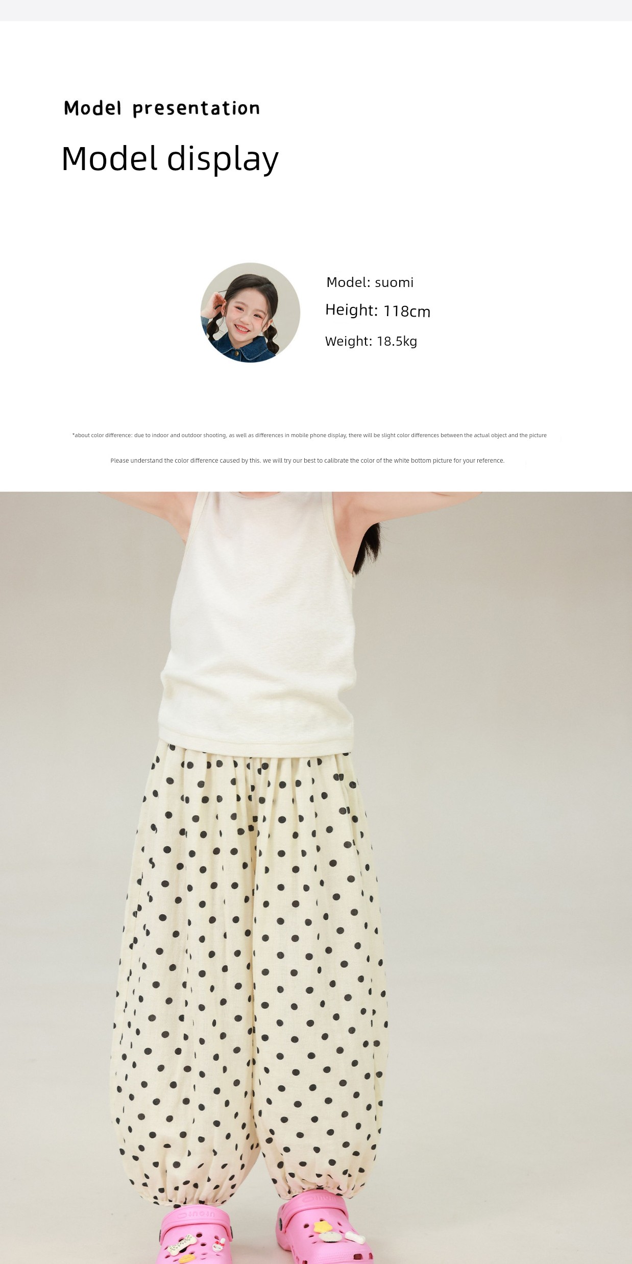 Big-Eared Elephant Girl's Polka Dot Plaid Walking Pants 2026 Summer New Style Baby Pure Cotton Loose Breathable Lantern Pants — 12