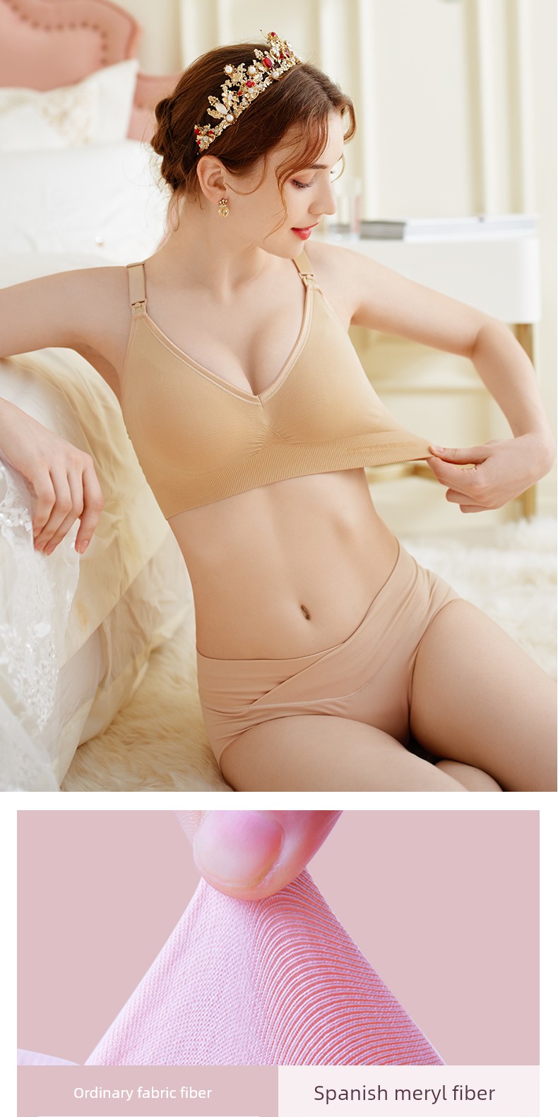 October Queen Nursing Bra for Women, Special for Pregnancy and Postpartum Breastfeeding, Anti-Sagging, Gathering, Sleep-Friendly, Seamless Maternity Bra — 8