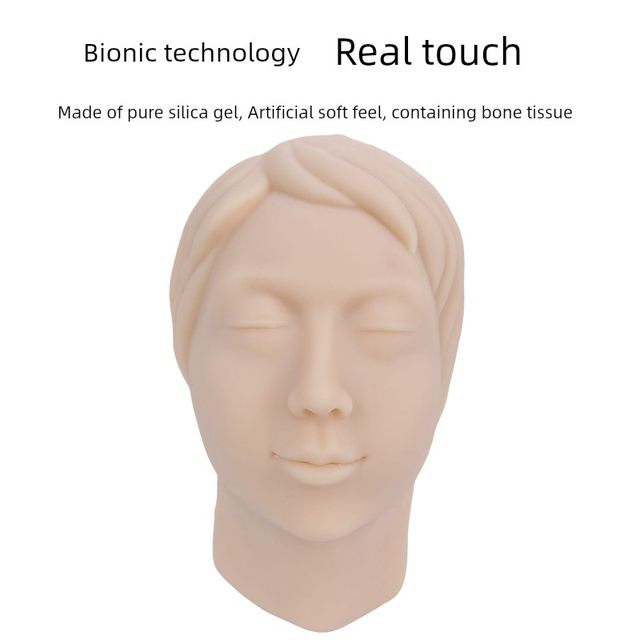 Soft silicone head mold Micro plastic surgery line engraving facial nerve vessels Simulated facial beauty injection suture model