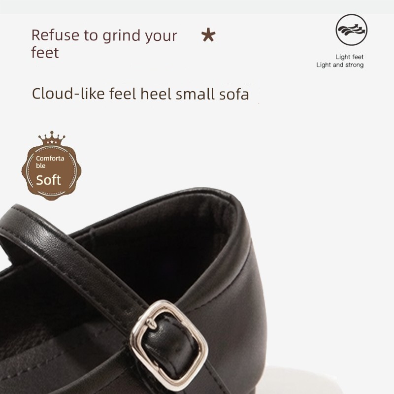 Black Leather Shoes for Girls, College Style with Bow, Versatile, Super Soft, 2026 New Model, Comfortable for Feet, British Style for Children — 4