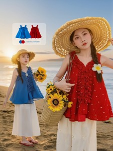 66 Princess Children's Clothing Girls' Camisole T-Shirt Summer Thin Style 2026 New Sweet Holiday Style Trendy Top for Gi