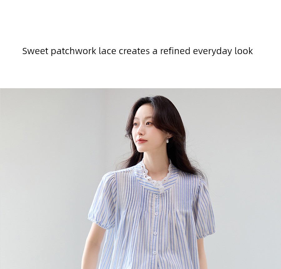 Pregnancy Premium Maternity Set: Summer Outerwear for Pregnant Moms, High-End Outfit with Lace Patchwork Shirt and Skirt Two-Piece Set — 14