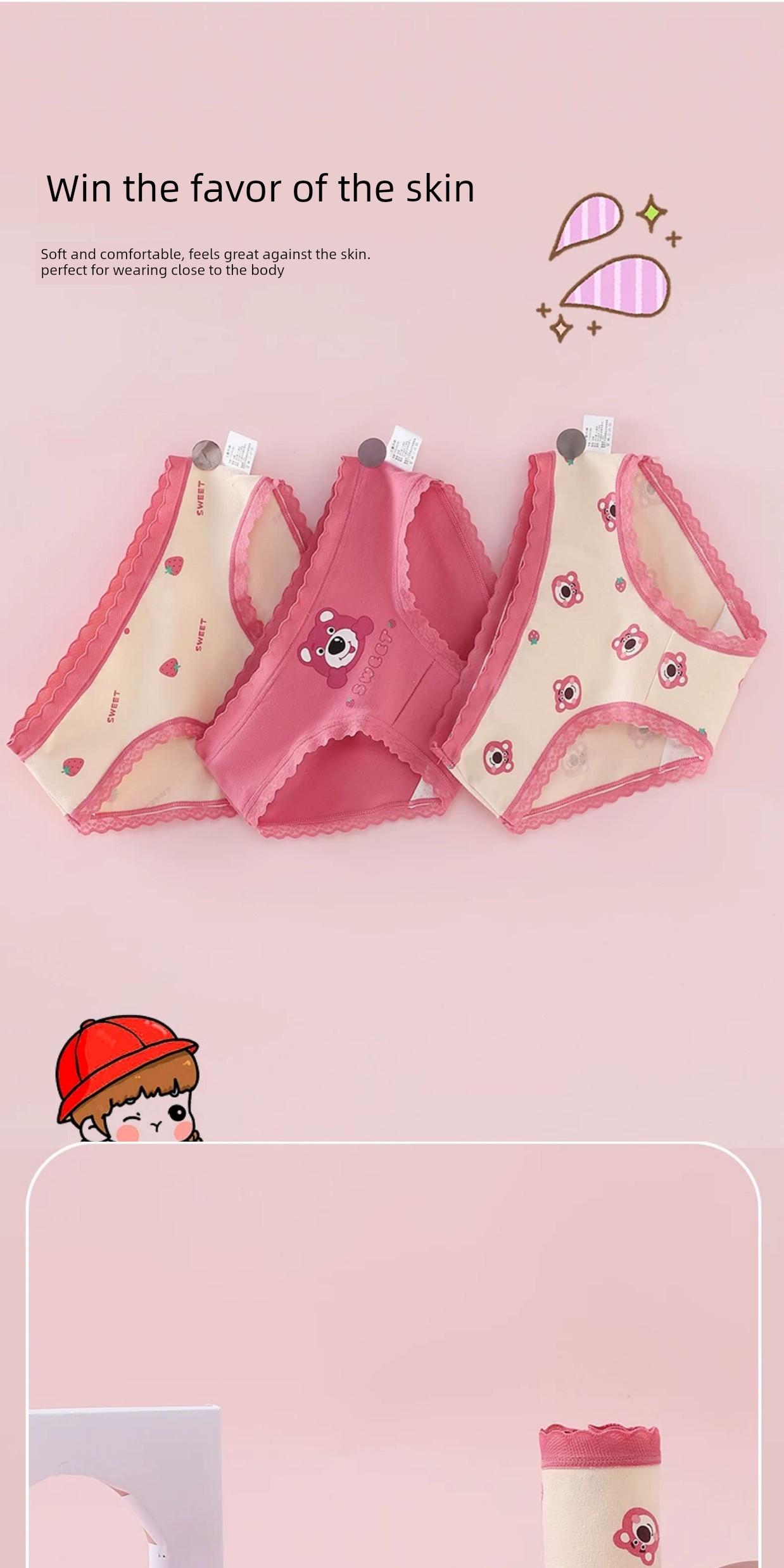 Children's Underwear Girl Pure Cotton Boxer Shorts Baby Girl All Cotton Briefs Little Girl Boxer Antibacterial without Pp — 7