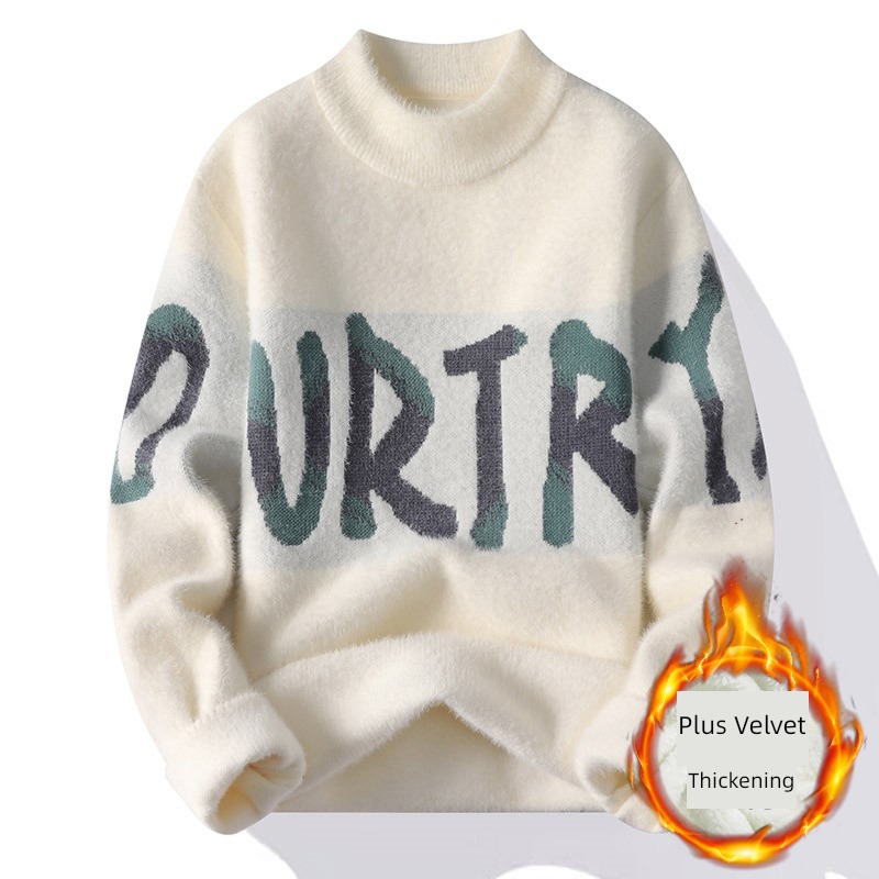 thickening Men's style solar system winter clothes sweater loose coat Cashmere sweater