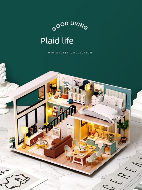 智趣屋新款DIY小屋舒适生活木质手工拼装简约式建筑模型创意礼物