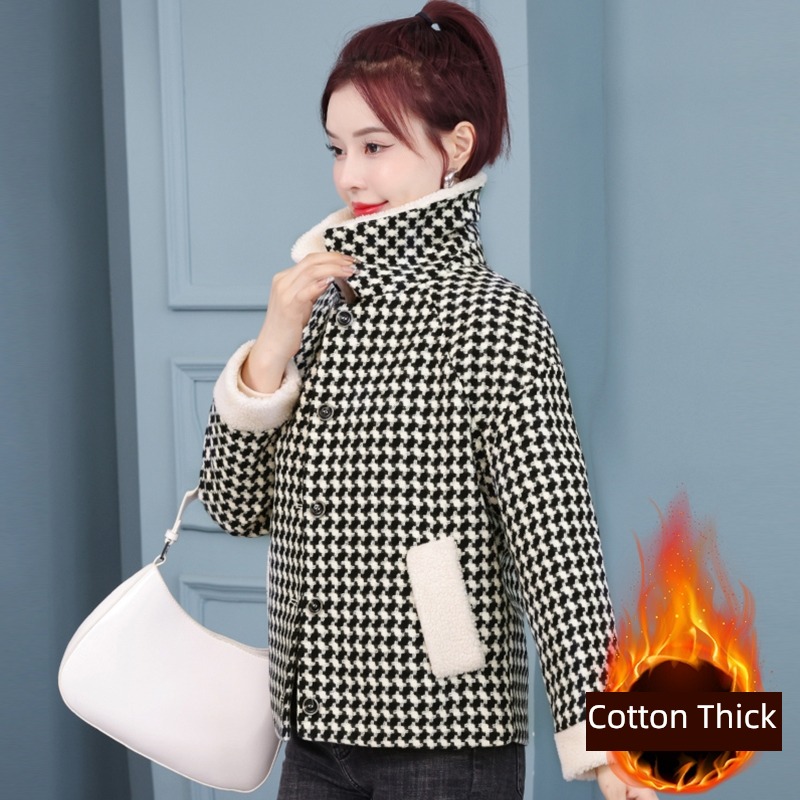 Little fragrance thickening keep warm Cotton clip have cash less than that is registered in the accounts Wool loose coat