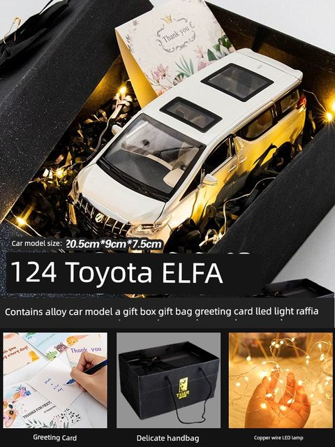 1 24 Toyota Alpha Large Car Model Simulation Business Vehicle Alloy Collection Ornaments Boy Toy Car