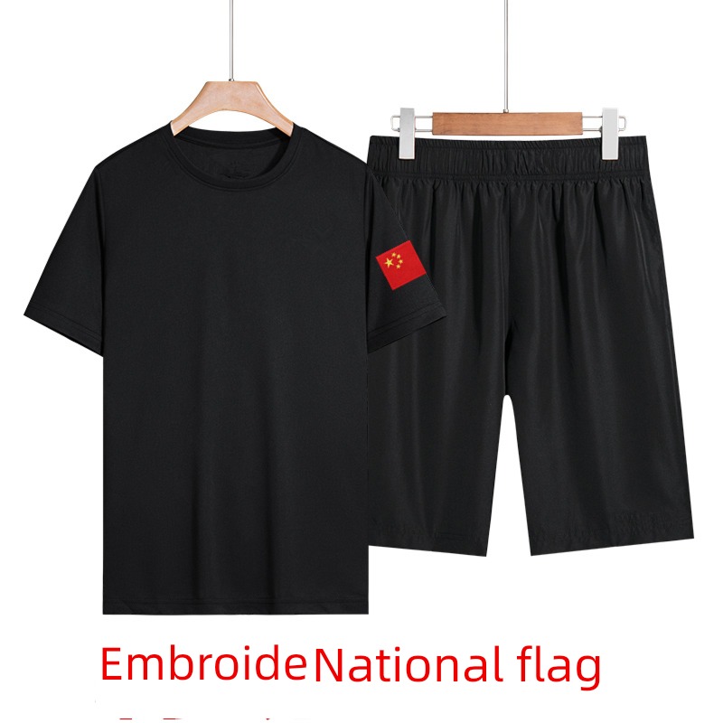 Property be on duty national flag the special arms Half sleeve Embroidery