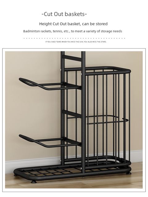 Basketball storage rack household ball rack volleyball badminton racket children basketball basket fitness equipment placement and tidy rack