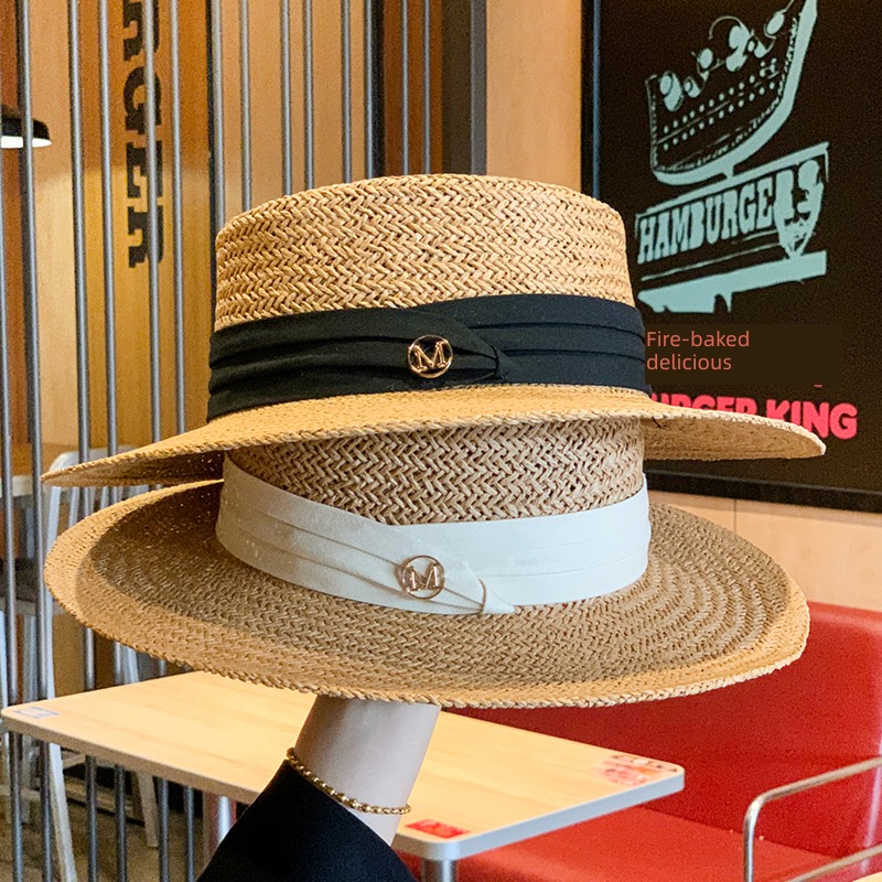Internet celebrity ins Flat eaves Travel sandy beach on vacation Straw hat