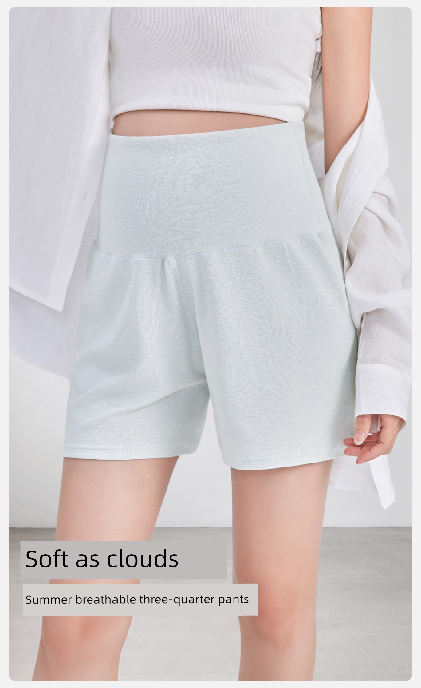 Yeehoo Maternity Shorts, Summer Thin Style, Stretchy, Suitable for Early, Mid, and Late Pregnancy, Casual Versatile Maternity Shorts — 2