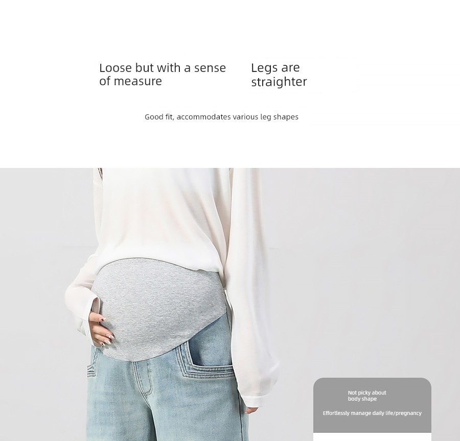 Maternity Premium Jeans for Pregnant Women, Spring and Autumn 2026 New Style, Petite Size, Cropped Straight-Leg, No Belly Support, Autumn Season — 5
