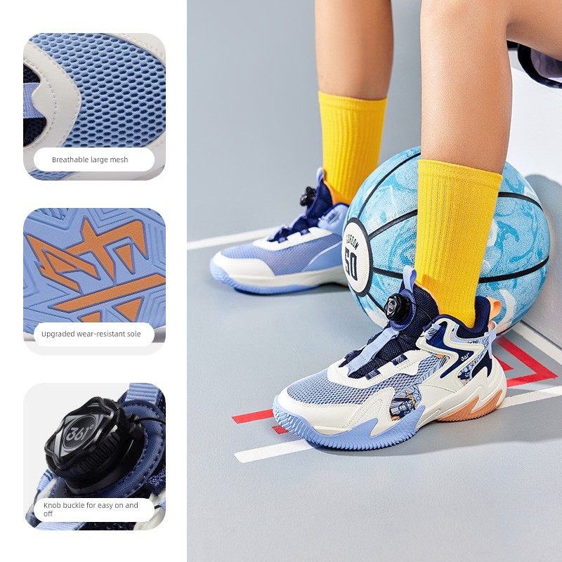 Brave Warrior | 361 Degrees Kidsren's Shoes, Kidsren's Basketball Shoes, Boys' Sports Shoes, Youth Autum New Leather Boys' Shoes — 8