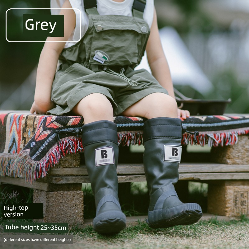 Japanese Style Knee High Rubber Men and Women Same Style Children's Rain Boots — 3